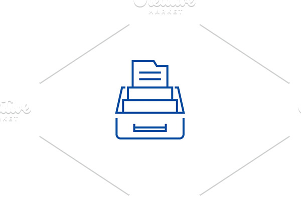 Document archive,box with files line