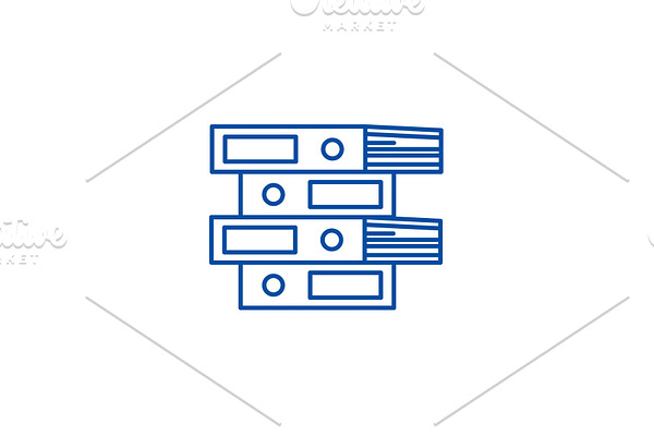 Document folders line icon concept