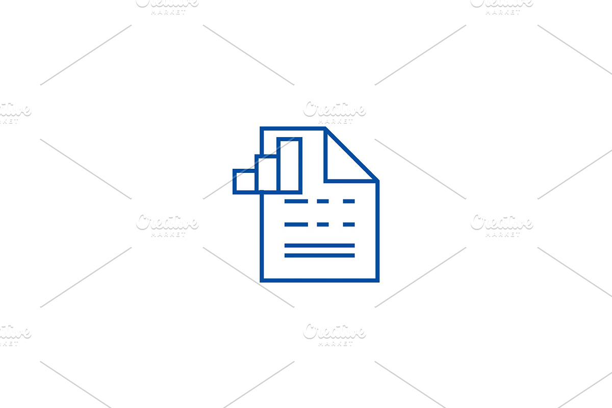Document with chart line icon in Illustrations - product preview 8