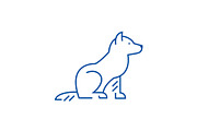 Dog line icon concept. Dog flat