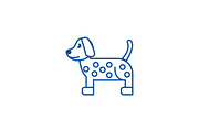 Dog, dalmatian line icon concept