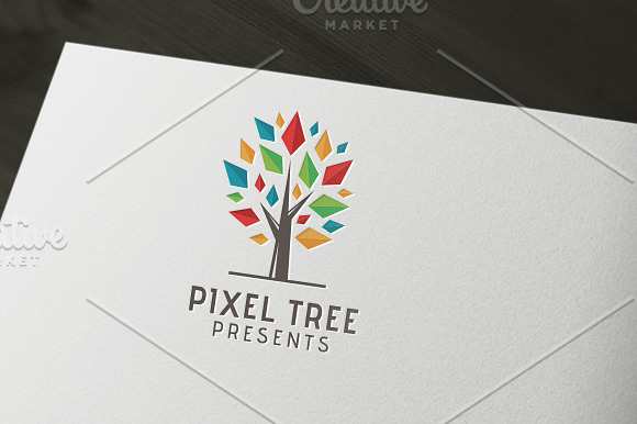 Pixel Tree Logo in Logo Templates - product preview 1