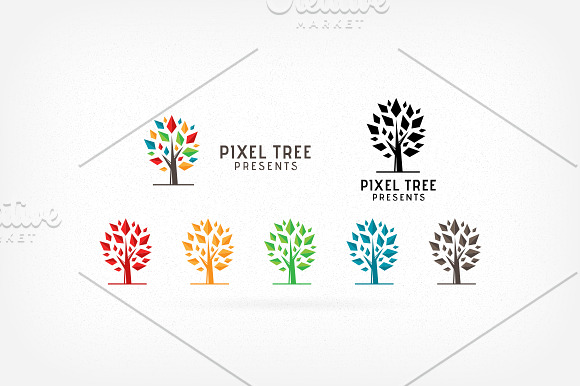 Pixel Tree Logo in Logo Templates - product preview 2