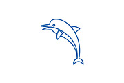 Dolphin line icon concept. Dolphin