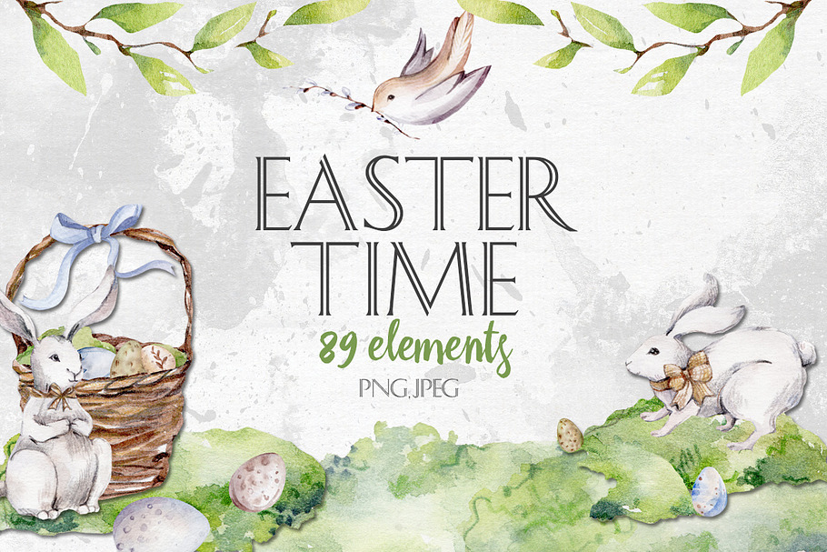 Watercolor collection Easter Time in Illustrations - product preview 8