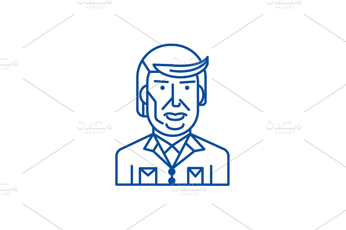 Donald trump line icon concept in Illustrations - product preview 8