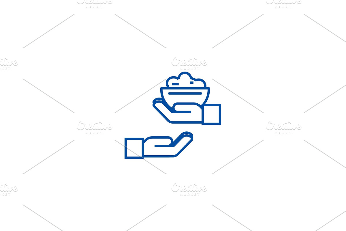 Donate food line icon concept in Illustrations - product preview 8