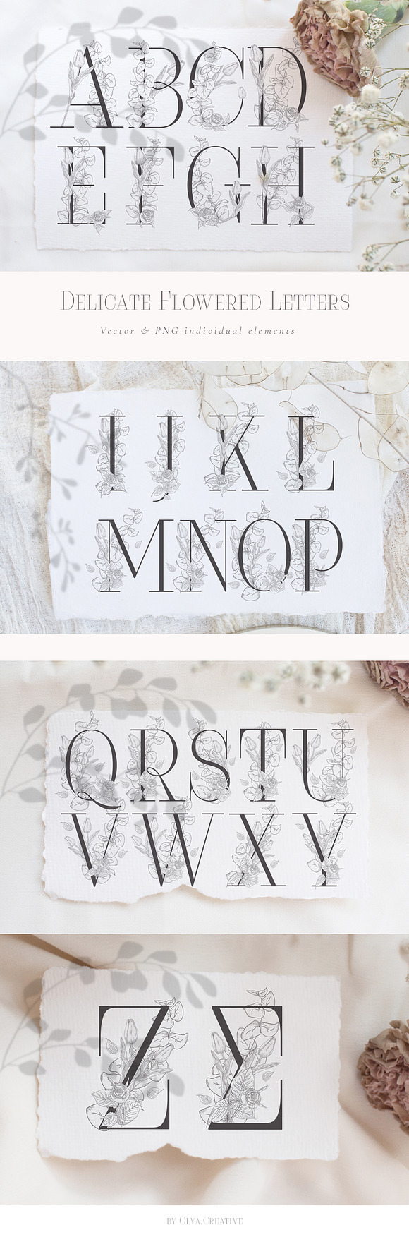 Spring Vibes ~ Floral Alphabet in Graphics - product preview 3