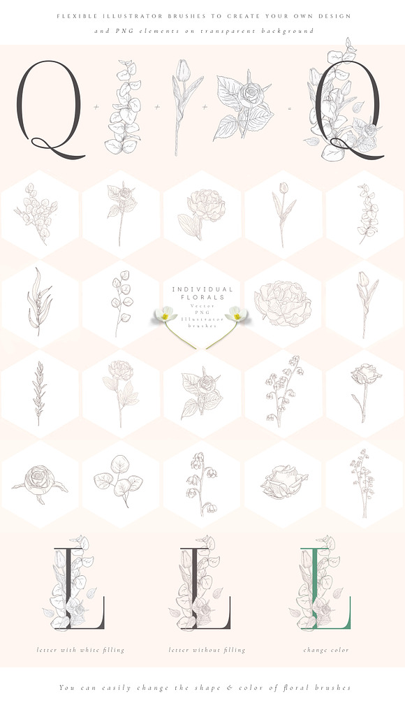 Spring Vibes ~ Floral Alphabet in Graphics - product preview 9