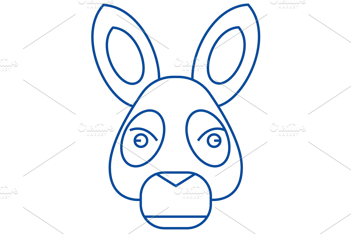 Donkey head line icon concept in Illustrations - product preview 8