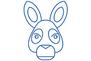 Donkey head line icon concept
