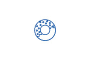 Donut line icon concept. Donut flat