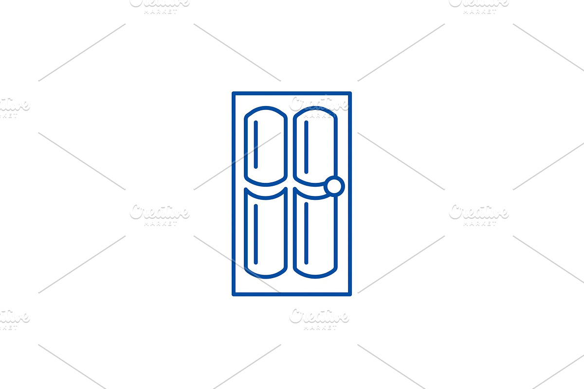 Door line icon concept. Door flat in Objects - product preview 8