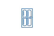 Door line icon concept. Door flat