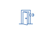 Door signal security line icon