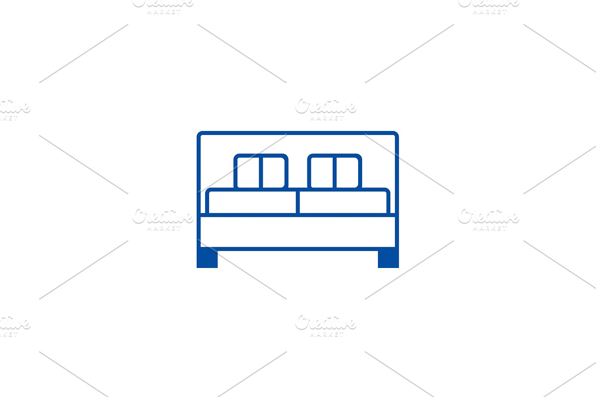 Double bed line icon concept. Double in Objects - product preview 8
