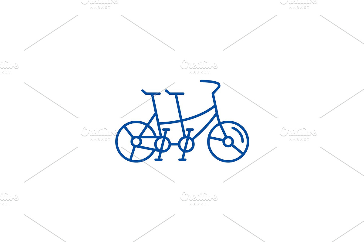 Double bike line icon concept in Illustrations - product preview 8