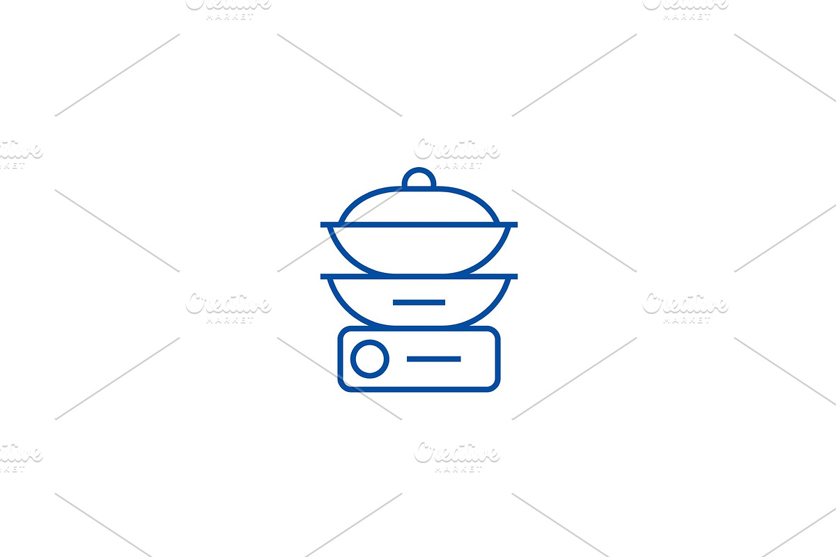 Double boiler line icon concept in Illustrations - product preview 8