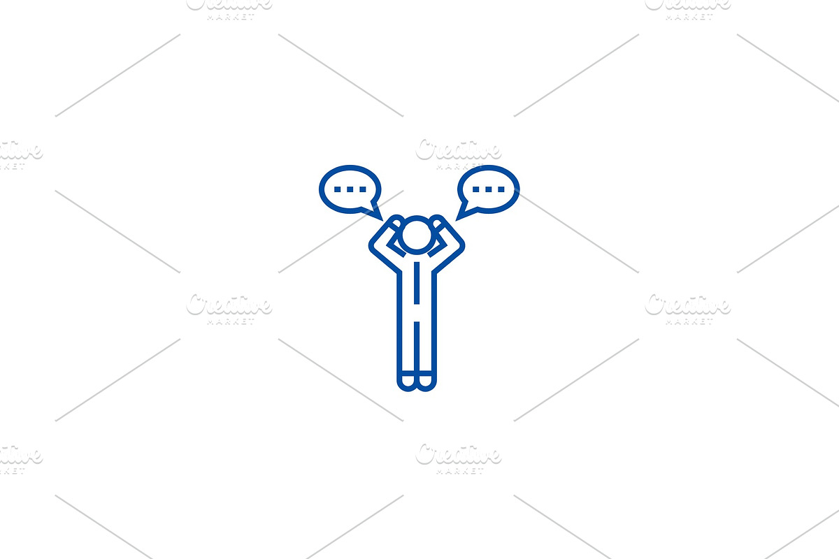 Doubt man with chat line icon in Illustrations - product preview 8