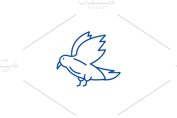 Dove line icon concept. Dove flat