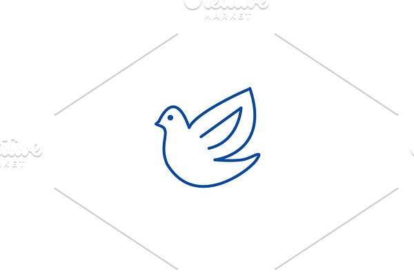 Dove,bird line icon concept. Dove