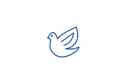 Dove,bird line icon concept. Dove