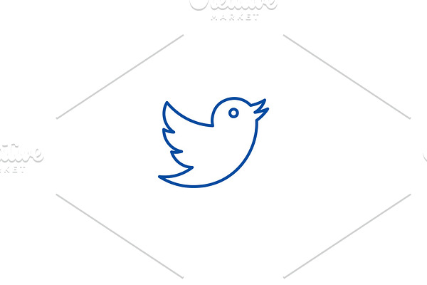 Dove,twitter line icon concept. Dove