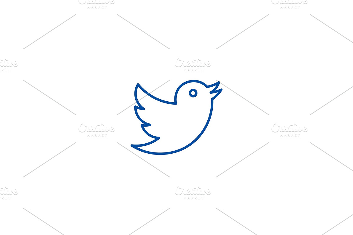 Dove,twitter line icon concept. Dove in Illustrations - product preview 8