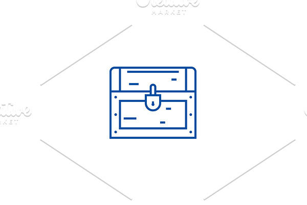 Dower chest line icon concept. Dower