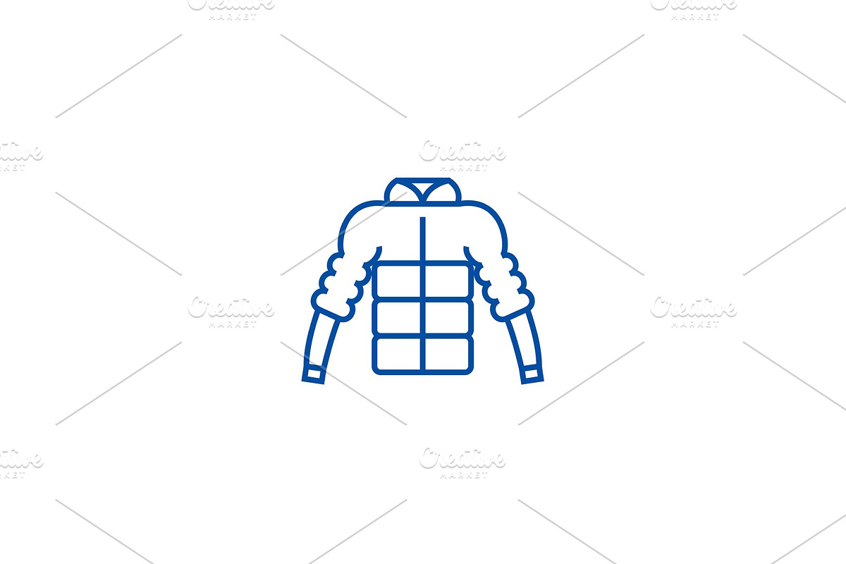 Down jacket line icon concept. Down in Illustrations - product preview 8