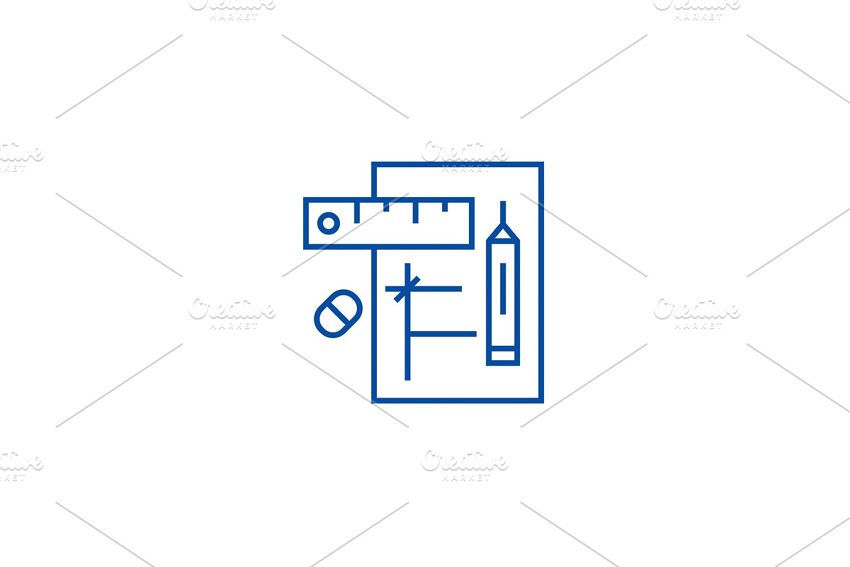 Draft project line icon concept in Illustrations - product preview 8