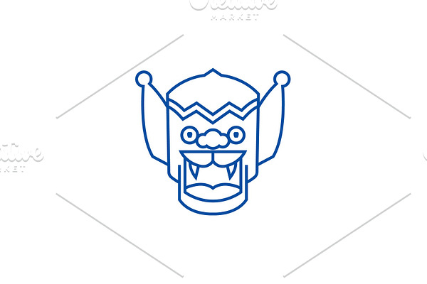 Dragon,china line icon concept