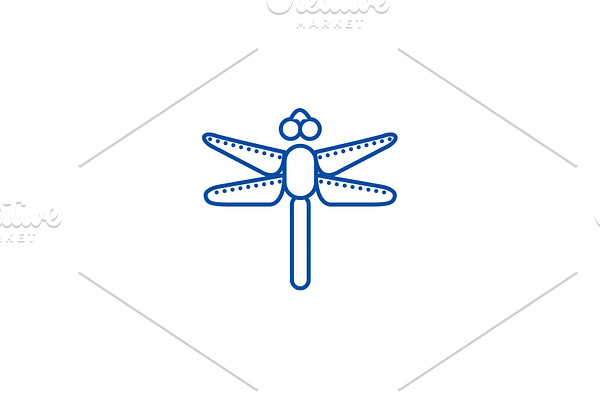 Dragonfly line icon concept