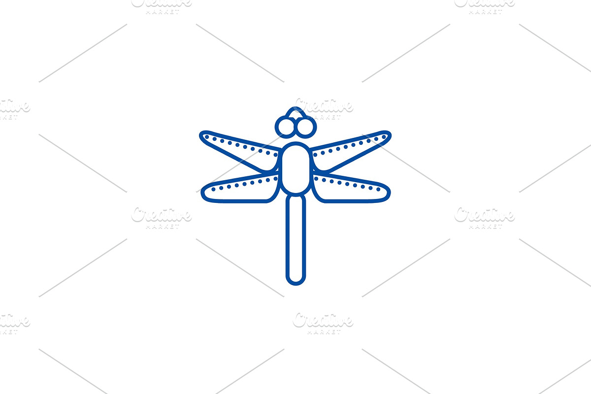 Dragonfly line icon concept in Illustrations - product preview 8