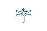 Dragonfly line icon concept