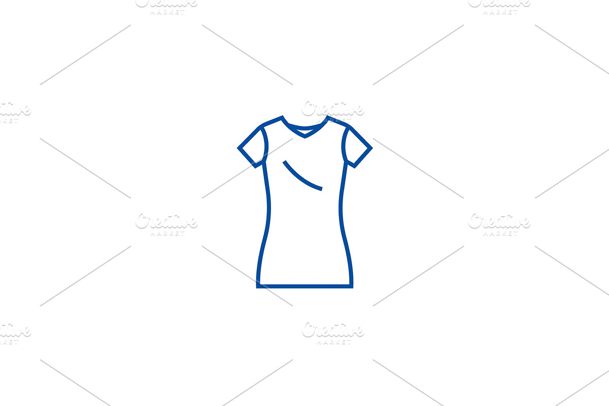 Dress tunic,long skirt line icon in Illustrations - product preview 8