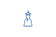 Dress wedding, ball gown line icon