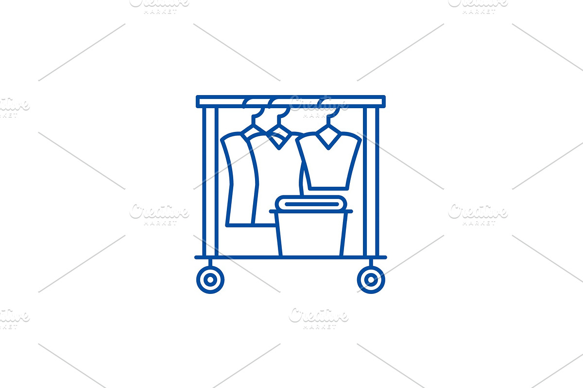 Dresser line icon concept. Dresser in Objects - product preview 8