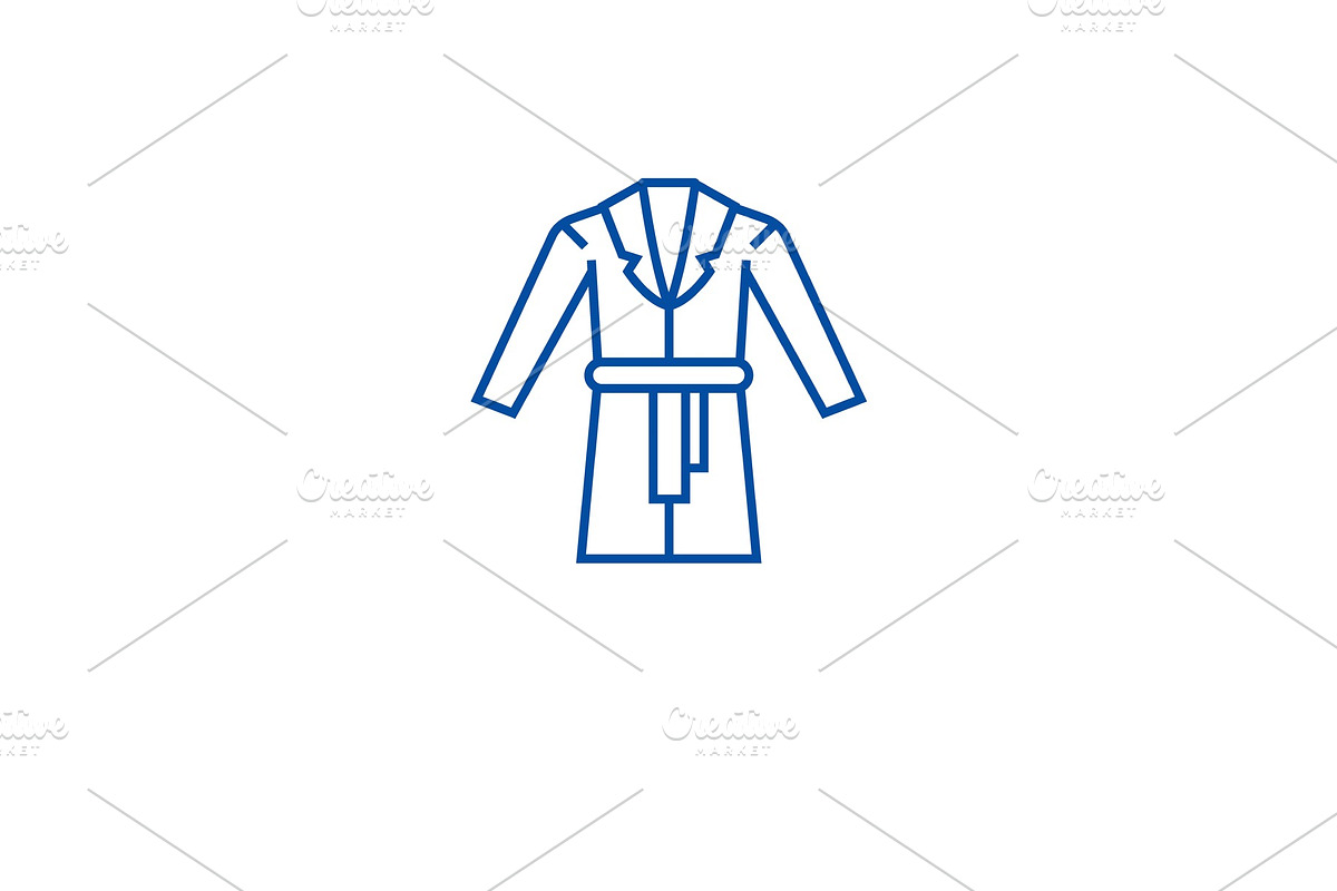 Dressing gown line icon concept in Illustrations - product preview 8