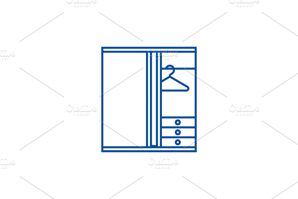 Dressing room line icon concept in Illustrations - product preview 8