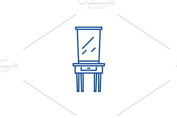 Dressing table line icon concept