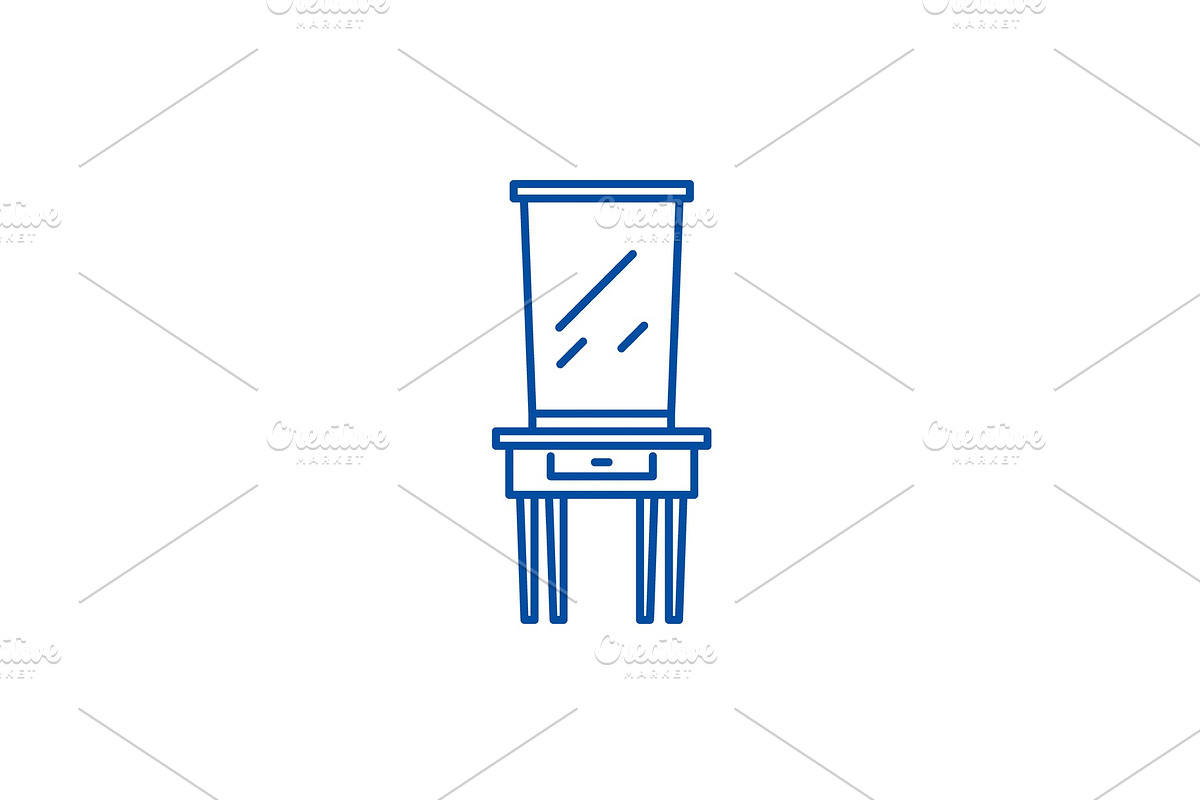 Dressing table line icon concept in Objects - product preview 8