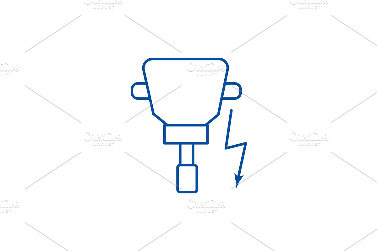 Driller line icon concept. Driller in Illustrations - product preview 8