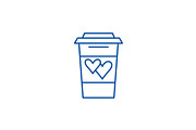 Drink of lovers line icon concept