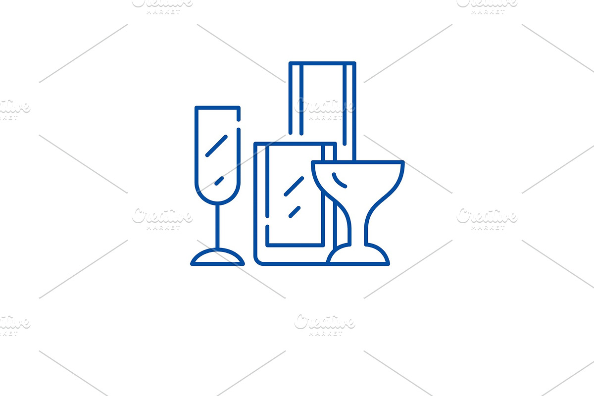 Drinks glassware line icon concept in Illustrations - product preview 8