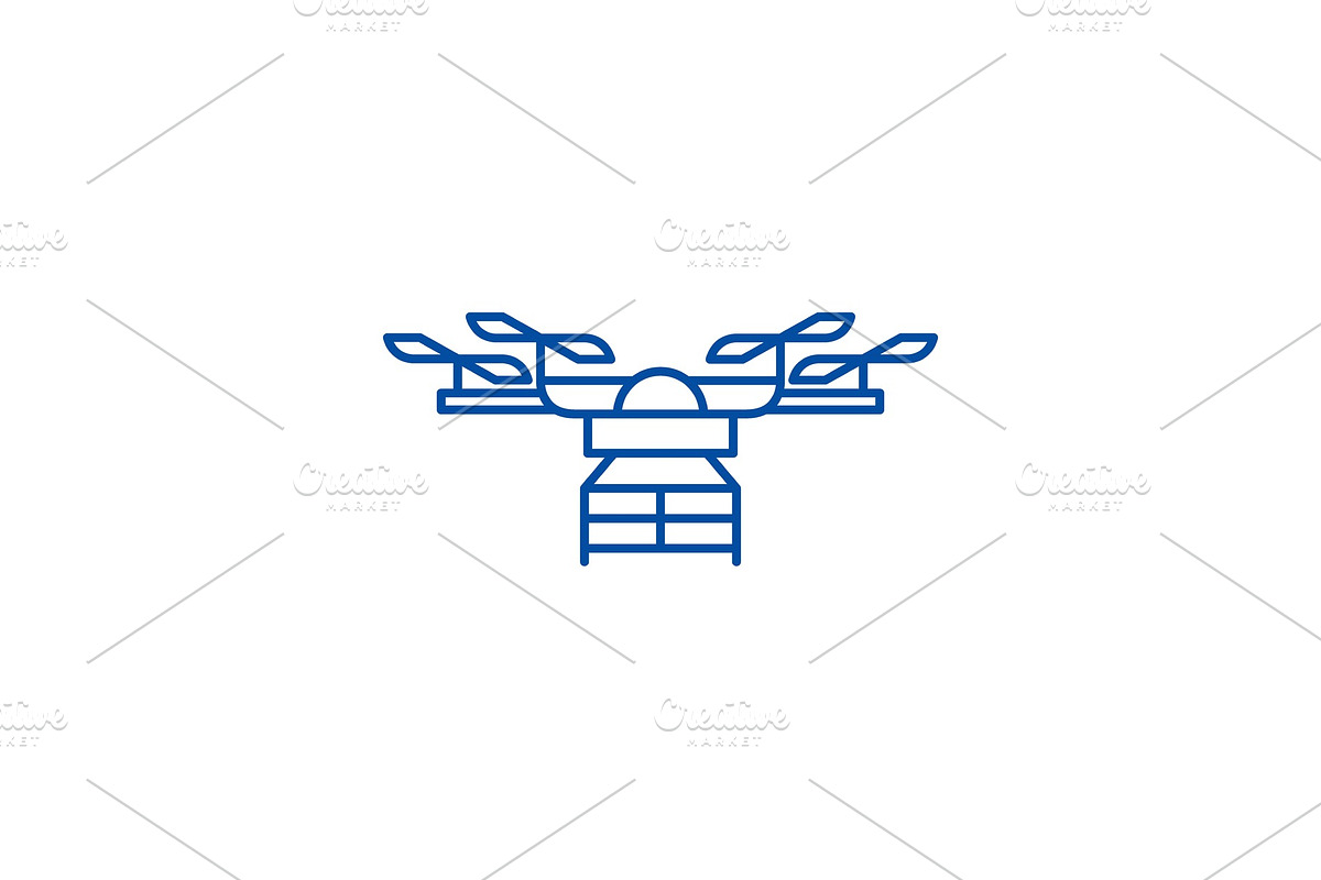 Drone line icon concept. Drone flat in Illustrations - product preview 8
