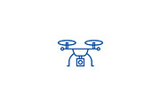 Drone logistics line icon concept