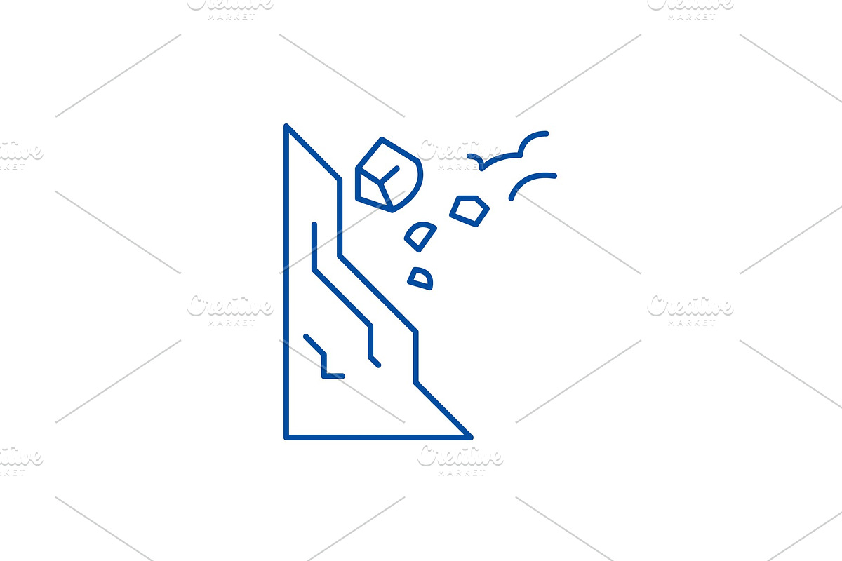 Drop stones carefully line icon in Illustrations - product preview 8