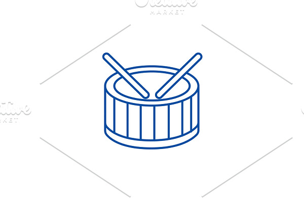 Drums line icon concept. Drums flat