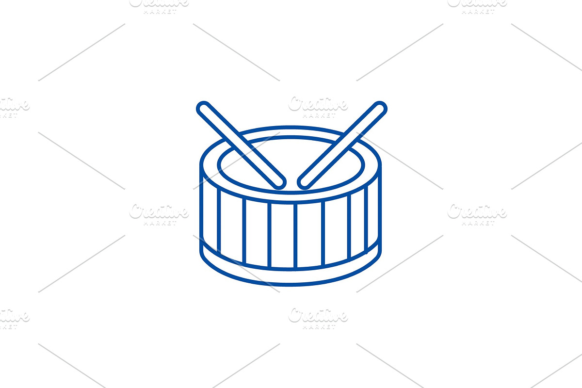 Drums line icon concept. Drums flat in Objects - product preview 8